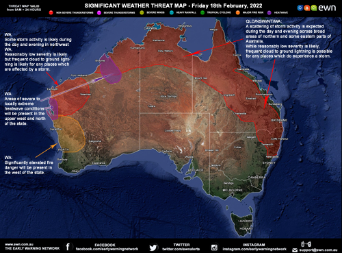 Climate Risk Extreme Weather Map: 18th February 2022